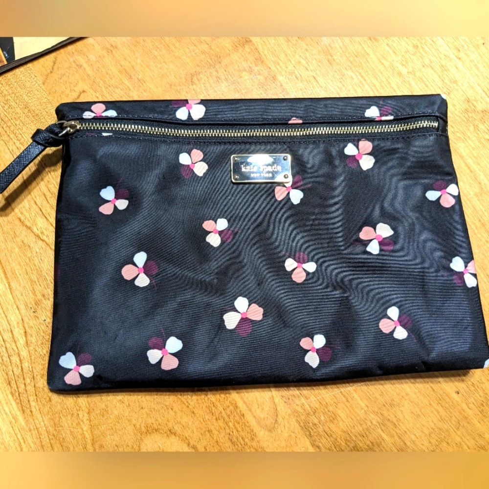 Kate Spade Black and Pink Bow Wilson Road Large Drewe MATERIAL